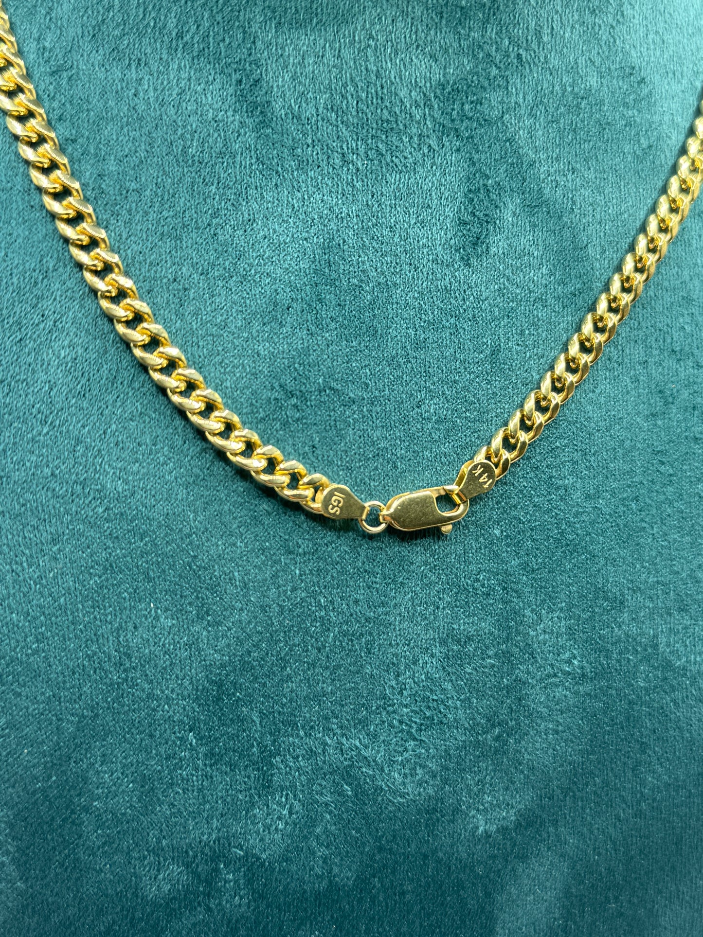 14k Gold Miami Cuban Link Chain – Elegant Women’s 16”inch