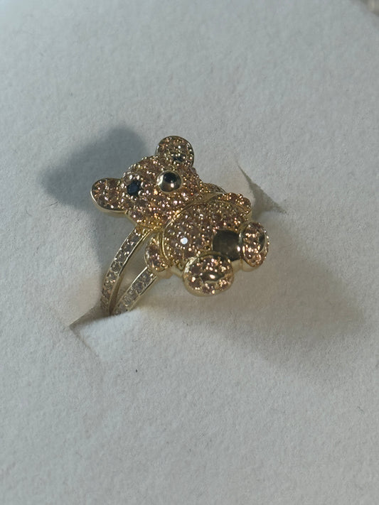 14K Gold Teddy Bear Ring for women