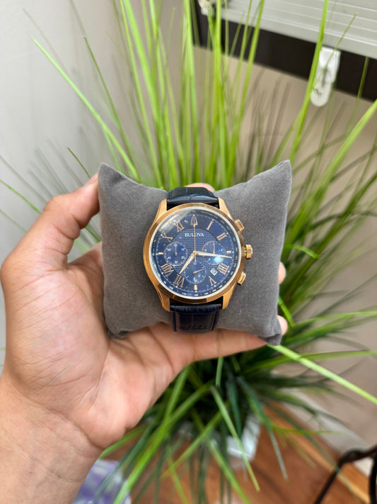 Bulovas classic Wilton leather strap watch for men