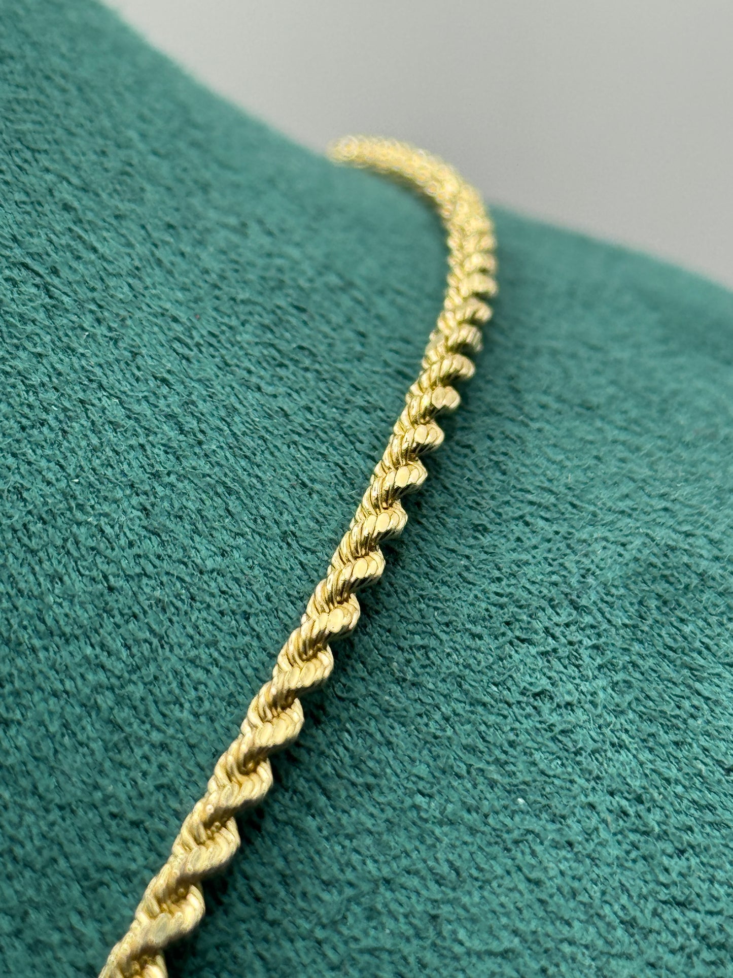 14K Gold Rope Chain with Shoe Pendant 23” long for men