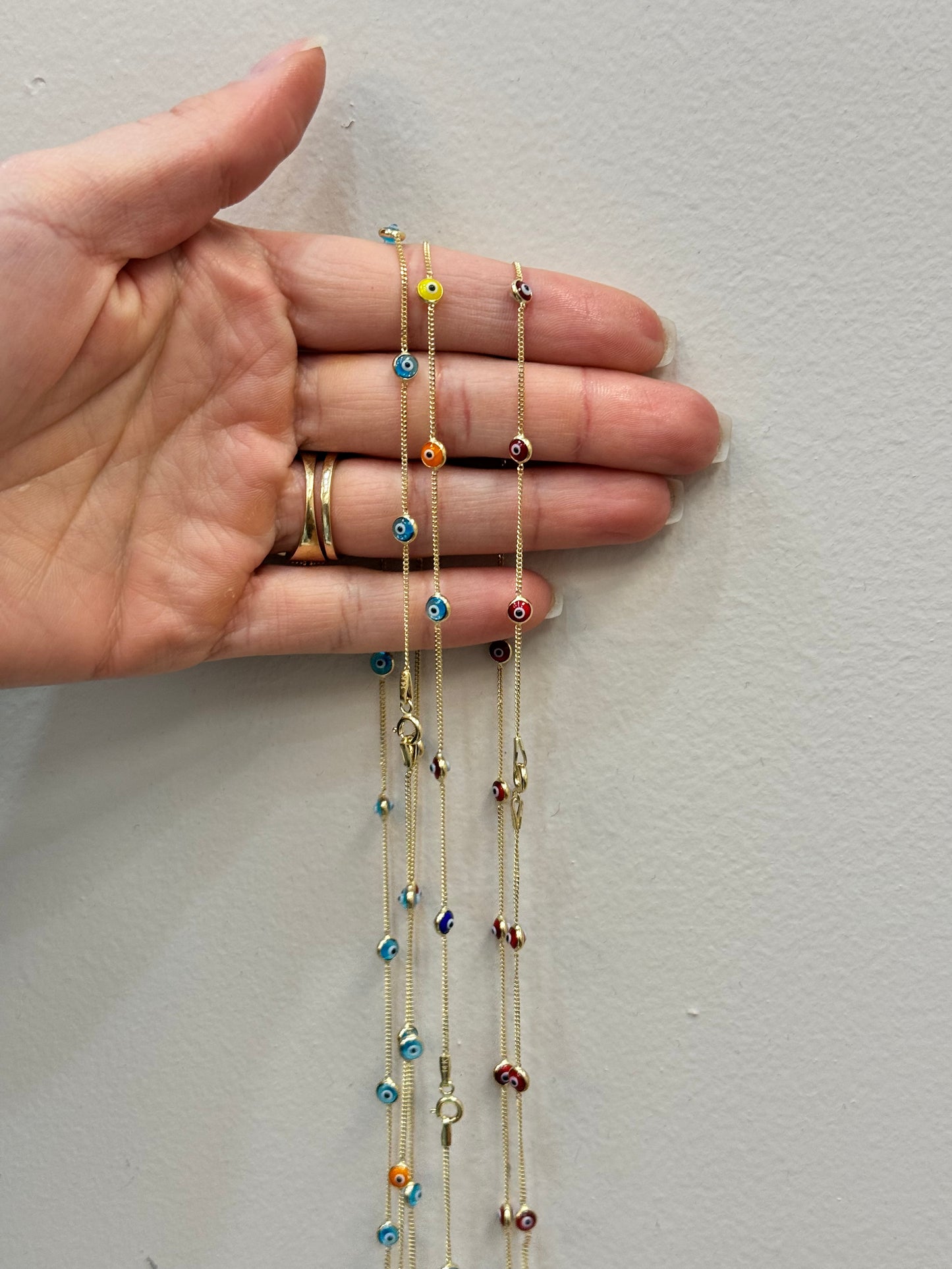 16”inch Evil Eye 14k gold chain necklace for woman