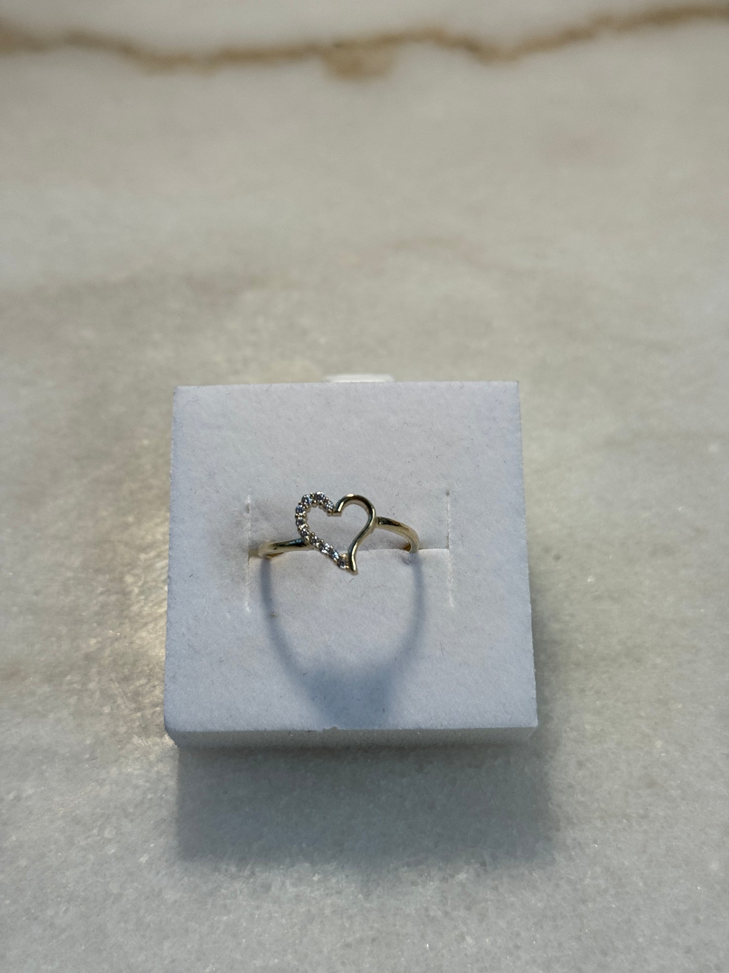 14K Gold heart Ring with ZC for Women ❤️