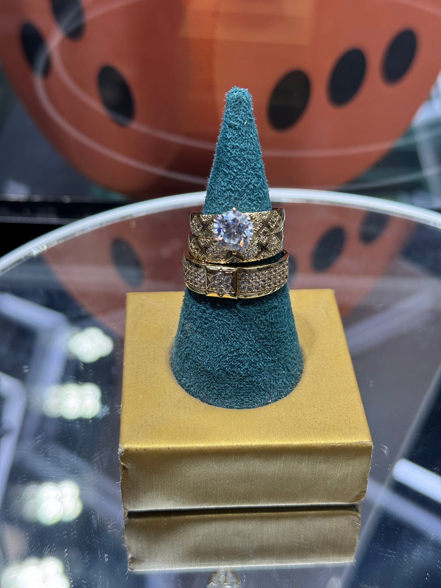 Trio ZC Wedding Ring Set – Timeless Love in 14K Gold