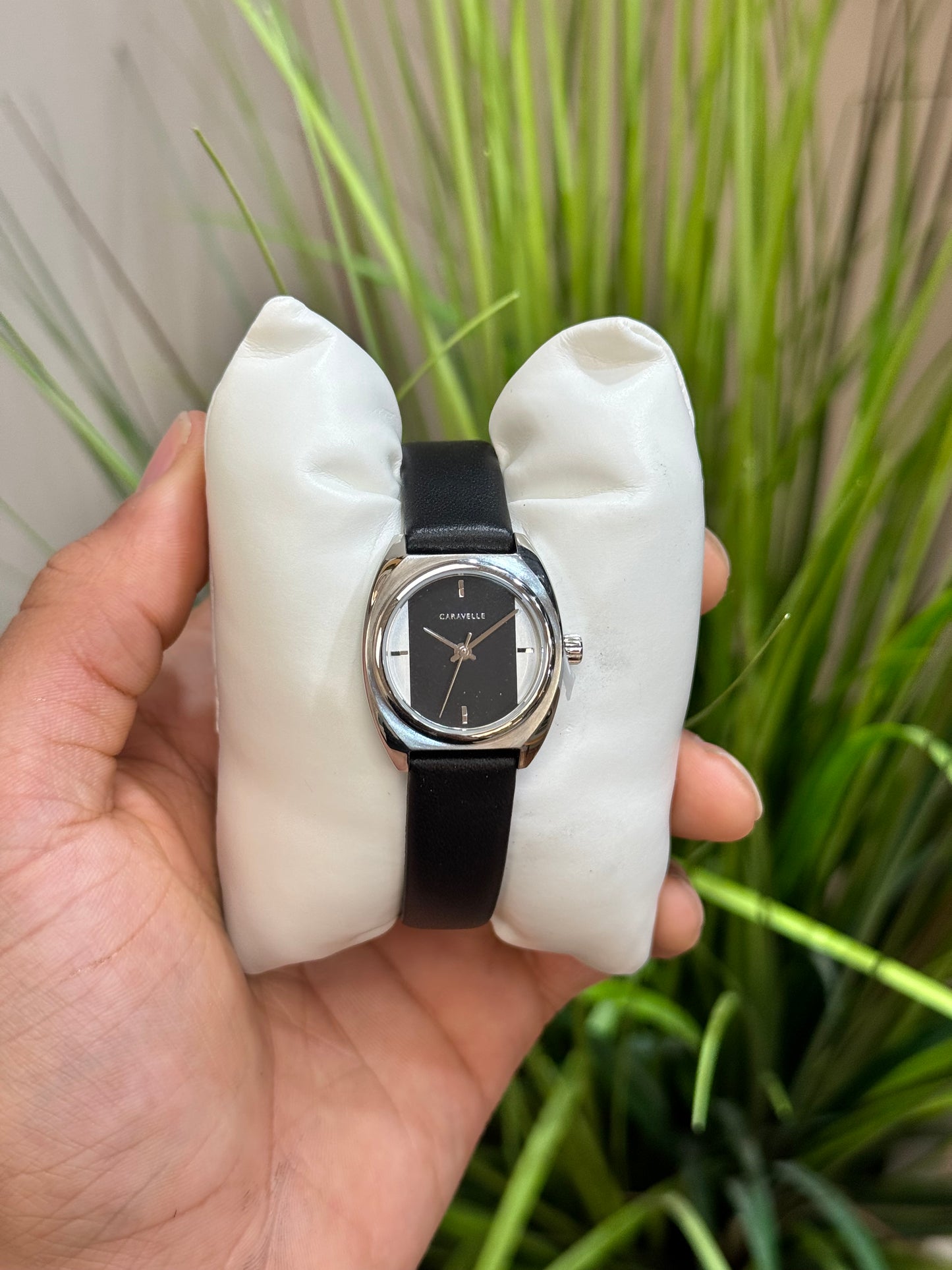 Caravelle by Bulova Women's Black Leather Strap Watch