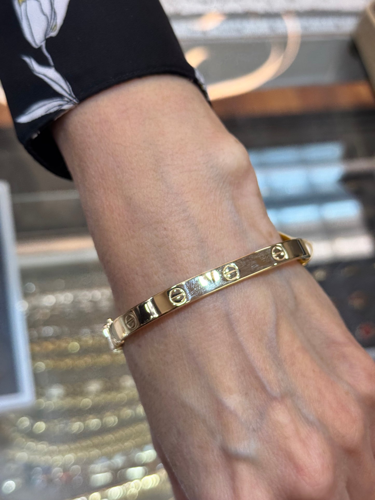 14K Gold Love Bangle Bracelet for women