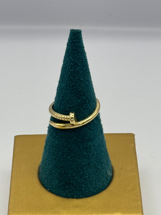 Mens 14k Gold Nail Ring 7.5