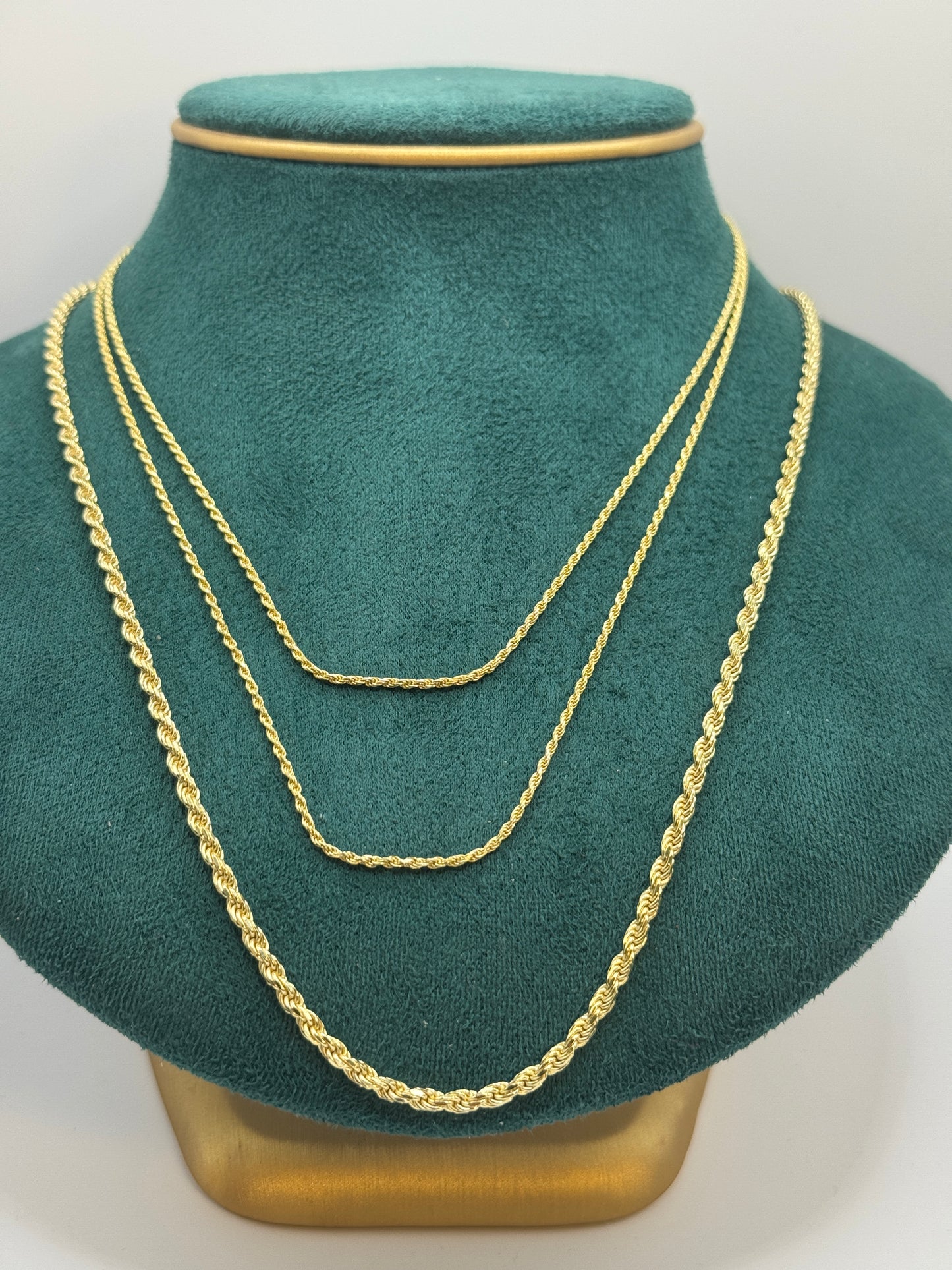 925 silver gold plated rope chain necklace unisex