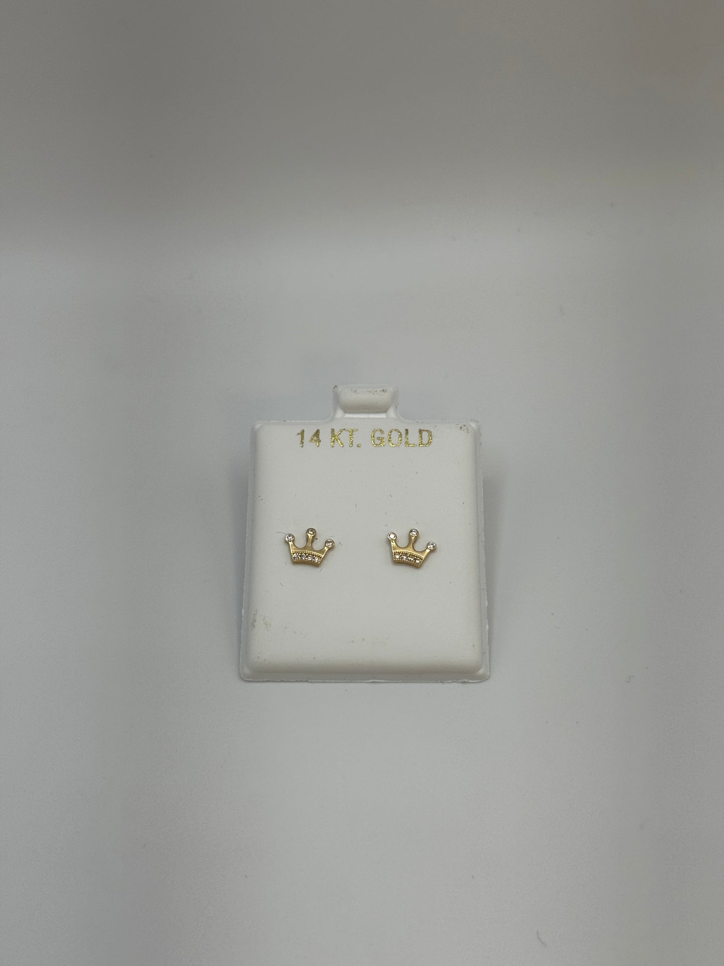 14K Gold Crown Stud Earrings for Men – Bold & Stylish