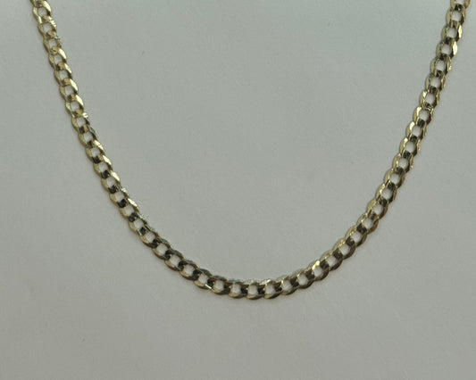 14k gold 2 tone Cuban link chain only 20 inches long