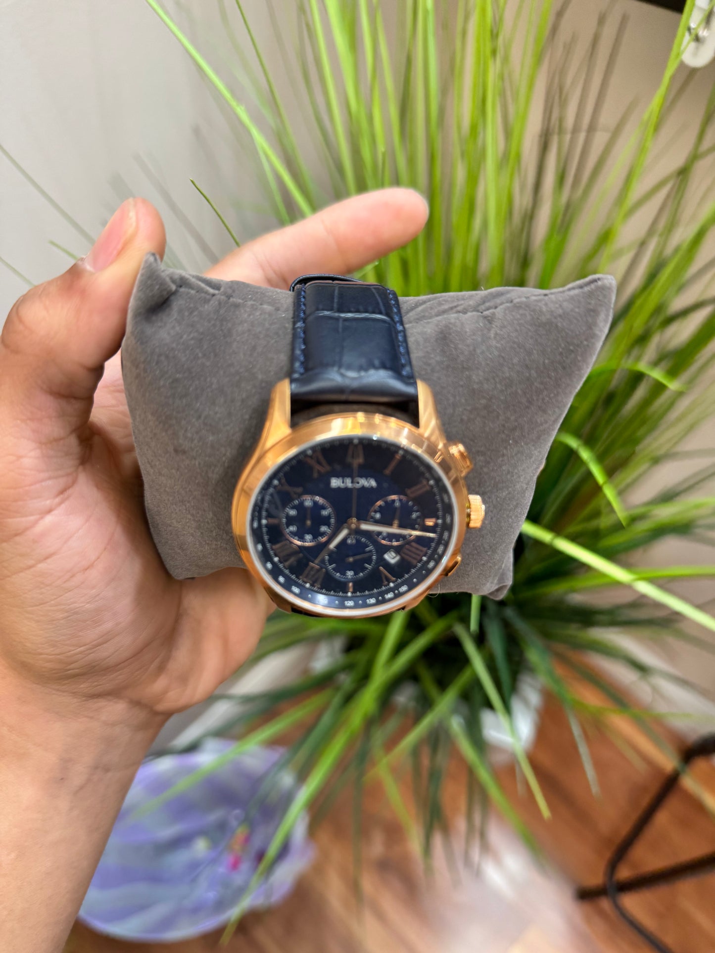 Bulovas classic Wilton leather strap watch for men