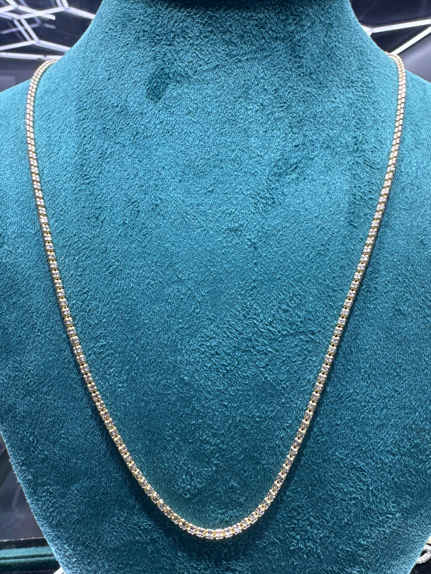 14K Gold Ice Chain โ Sleek 2.2mm 24โ inch necklace for men