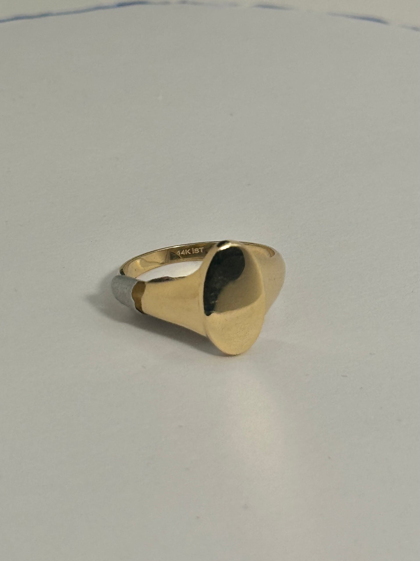 14k solid gold oval ring for woman