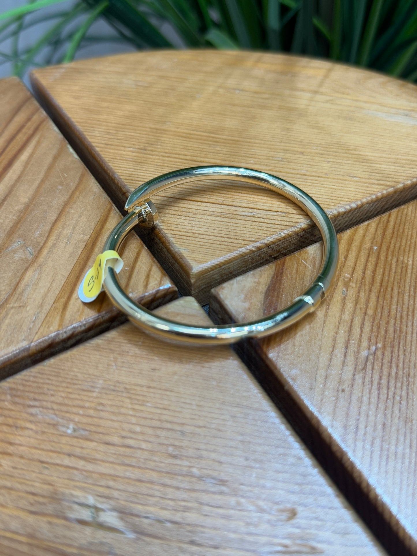 14K Gold Bangle nailed Bracelet – Classic for men 8inch