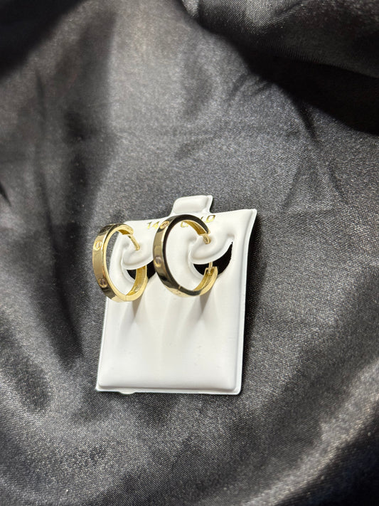 14k gold love hoop earrings for women