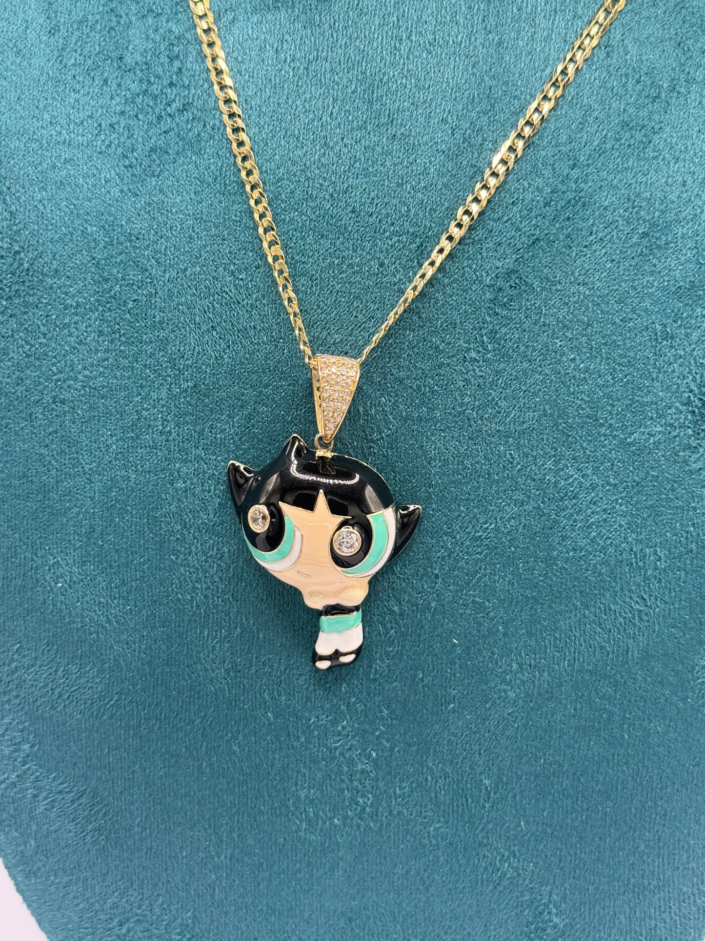 14K Gold Chain with Cartoon Pendant – 16” ✨
