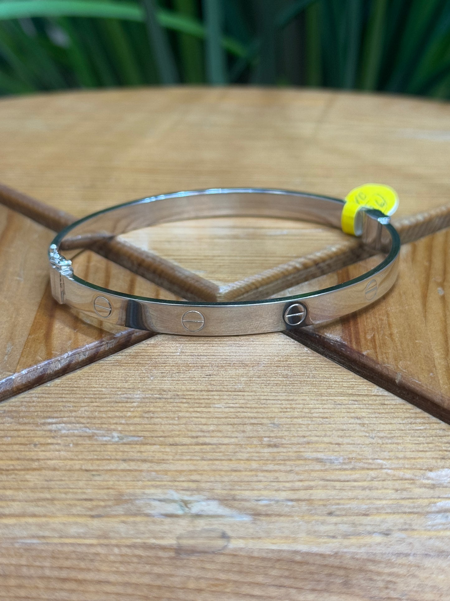 14k gold round bangle bracelet for men 9.5 inch - 24cm