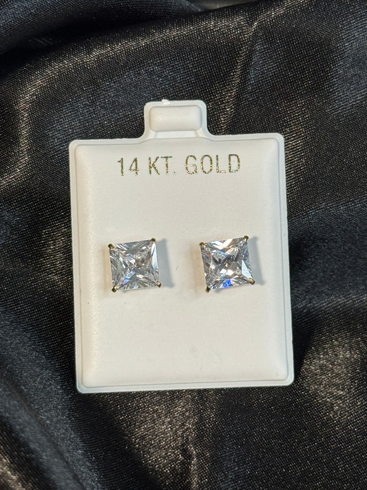 14K Yellow Gold 8mm Stud Earrings for Men