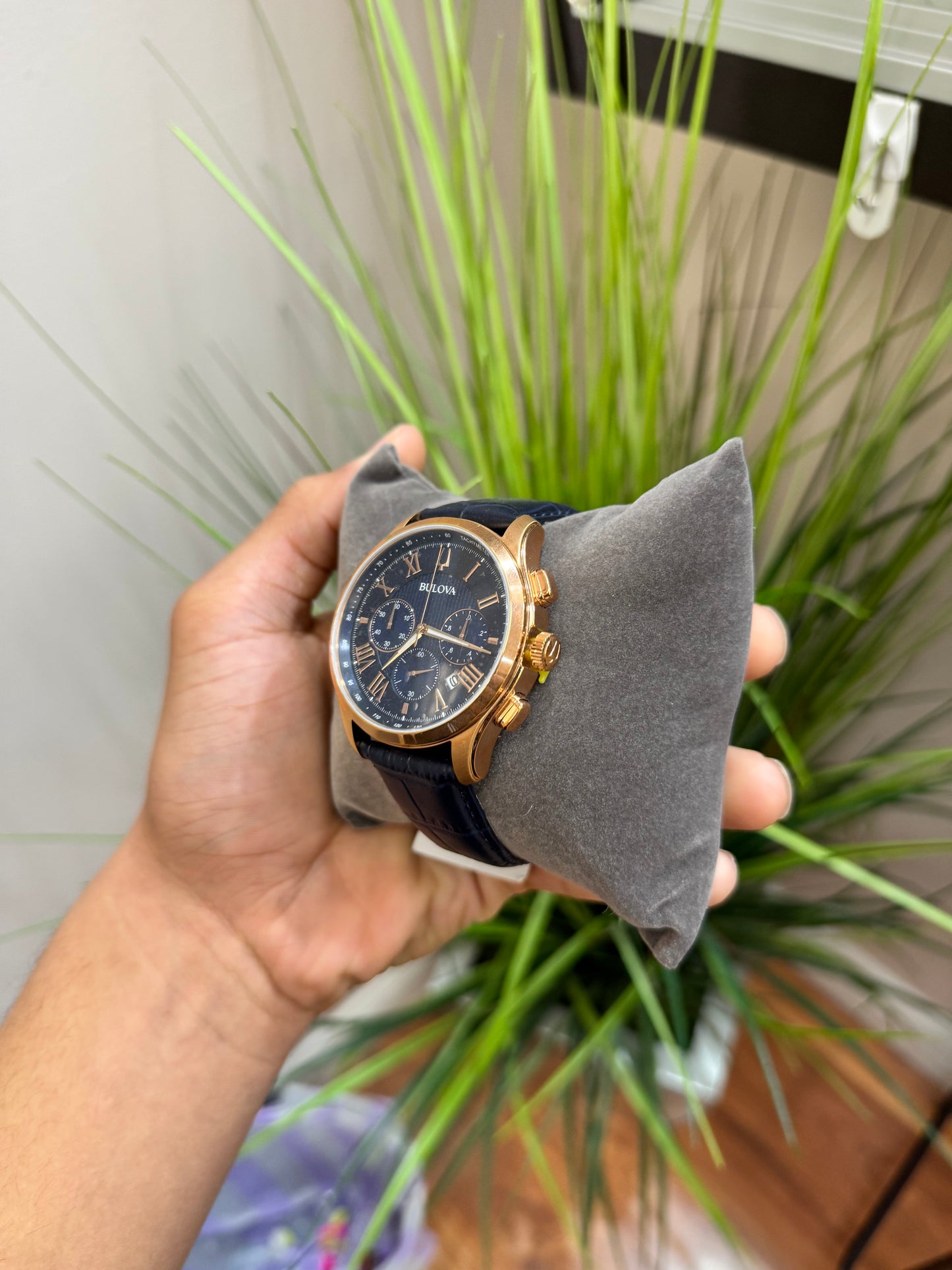 Bulovas classic Wilton leather strap watch for men