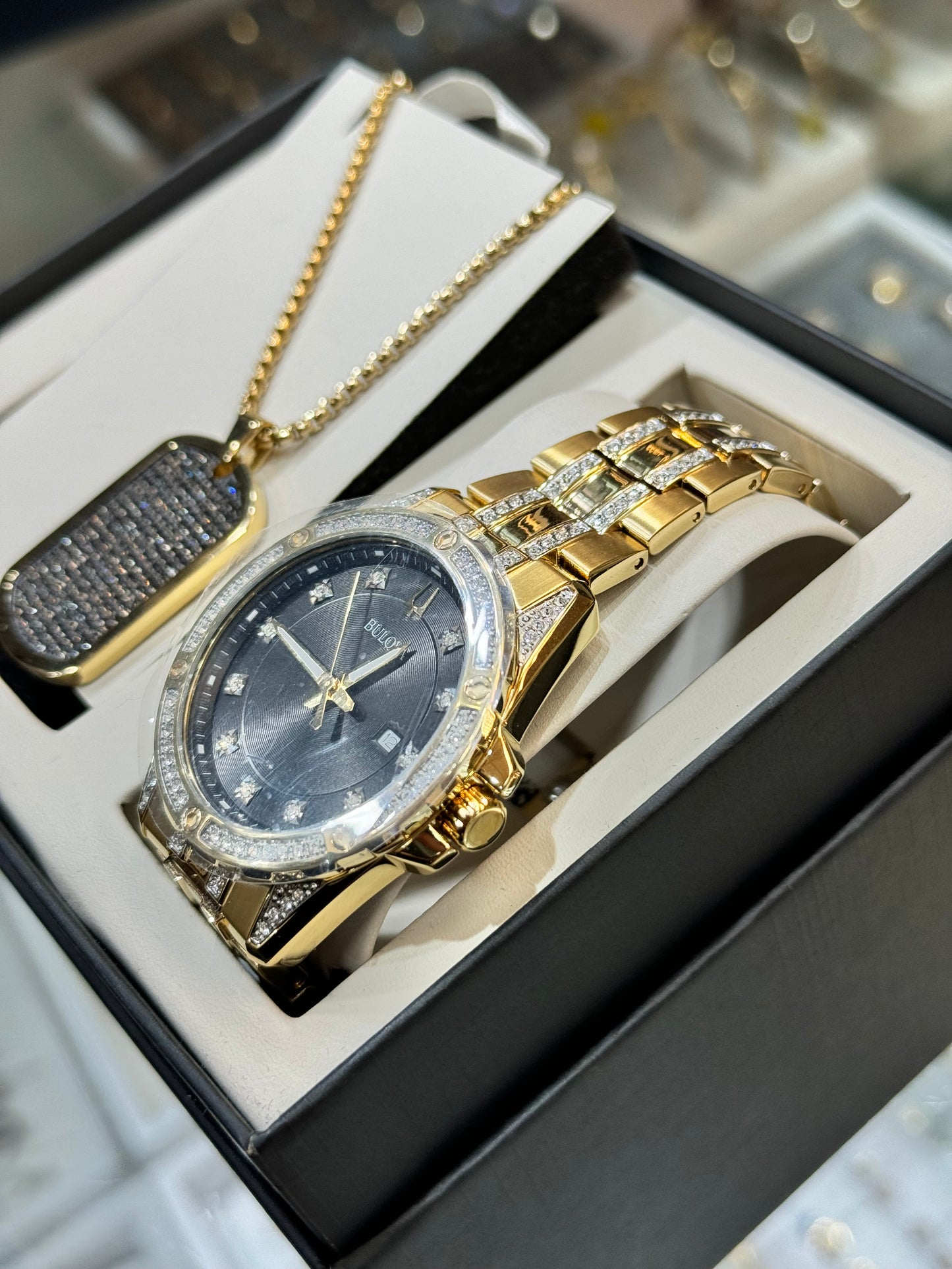 Bulova Dress/Classic Crystal Mens Watch Stainless Steel
