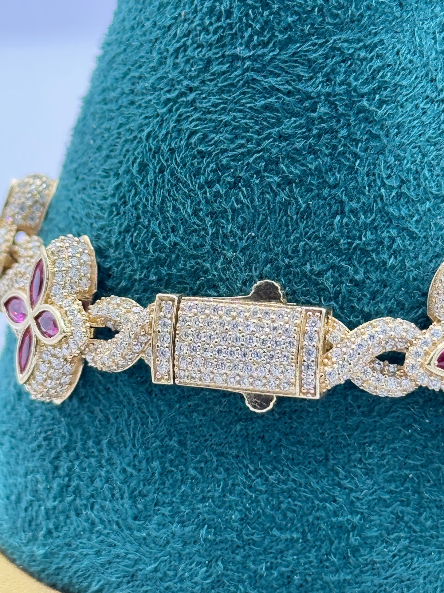 14K Gold Ice Box Flower Bracelet – for women