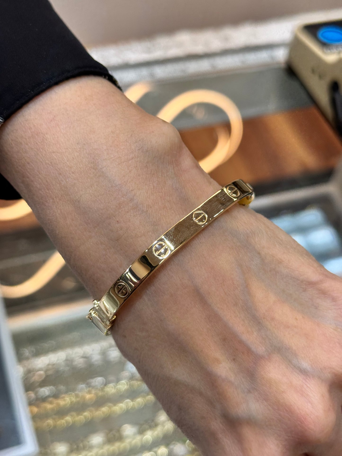 14K Gold Love Bangle Bracelet for women