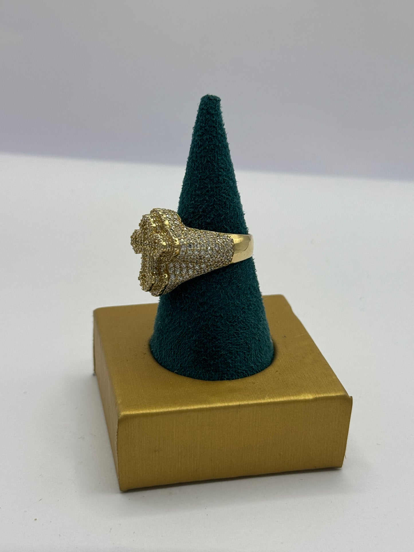 ✝️ 14K Gold Cross Ring for men  with Cubic Zircon – Men’s Size 9