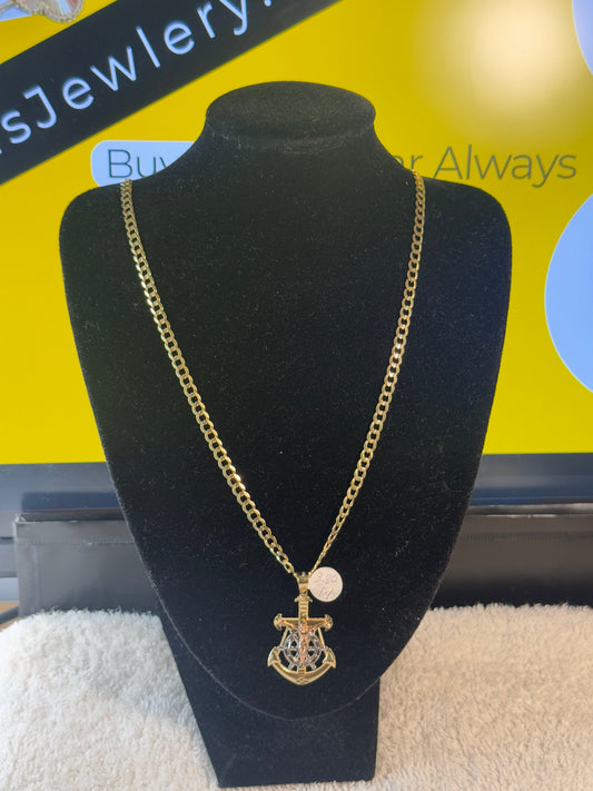 14K Gold 24” inch Crucifix gold Chain for men