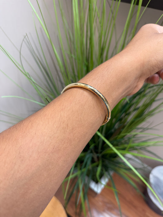 14K Gold Bangle nailed Bracelet – Classic for men 8inch