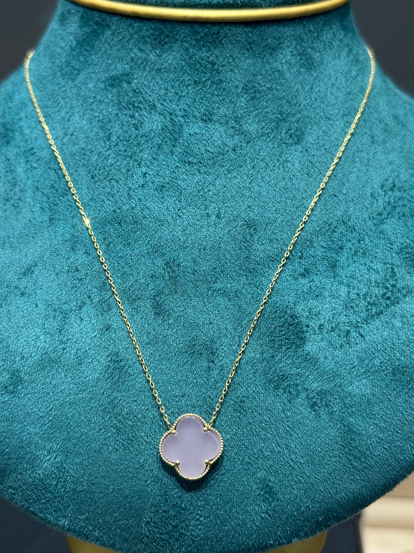 ✨ 14K Gold Clover Necklace – 20” for Her ✨