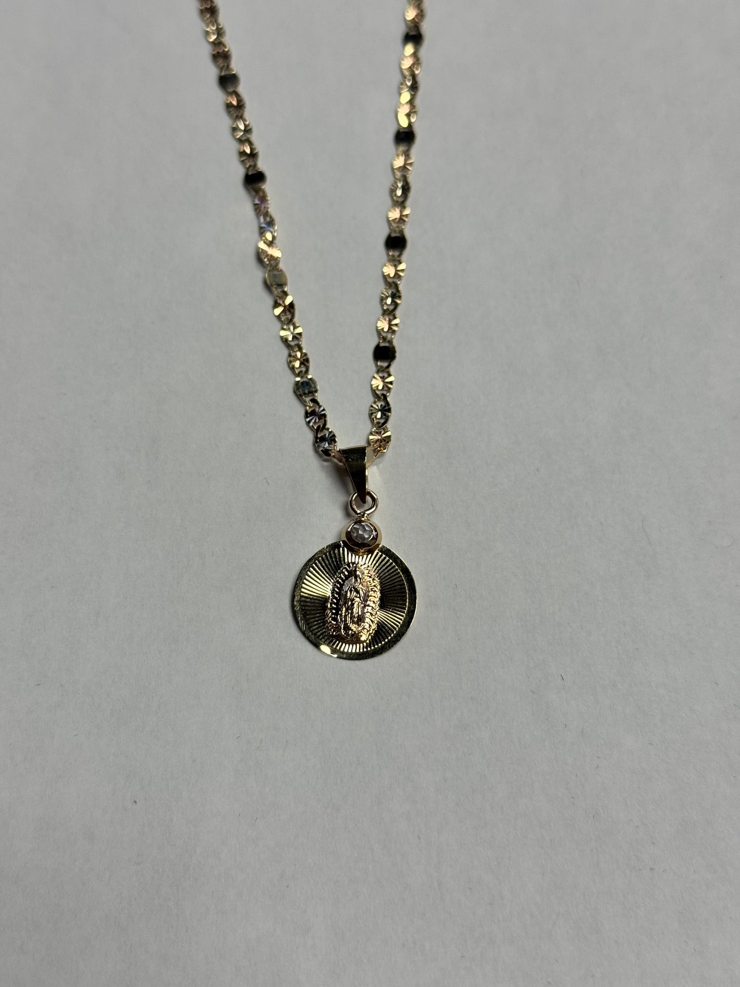 14K Gold 3-Tone Virgin Mary Necklace – A Divine Statement of Faith