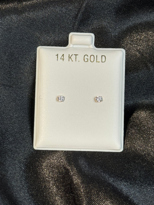 14K Yellow Gold 4mm Stud Earrings for Men