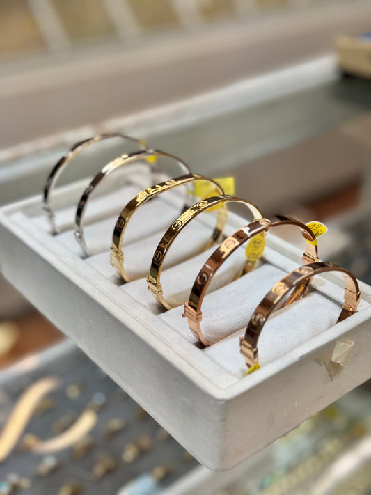 14K Gold Love Bangle Bracelet for women