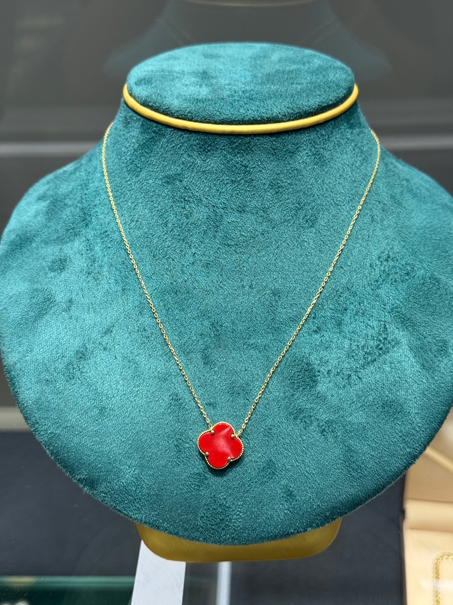✨ 14K Gold Clover Necklace – 20” for Her ✨