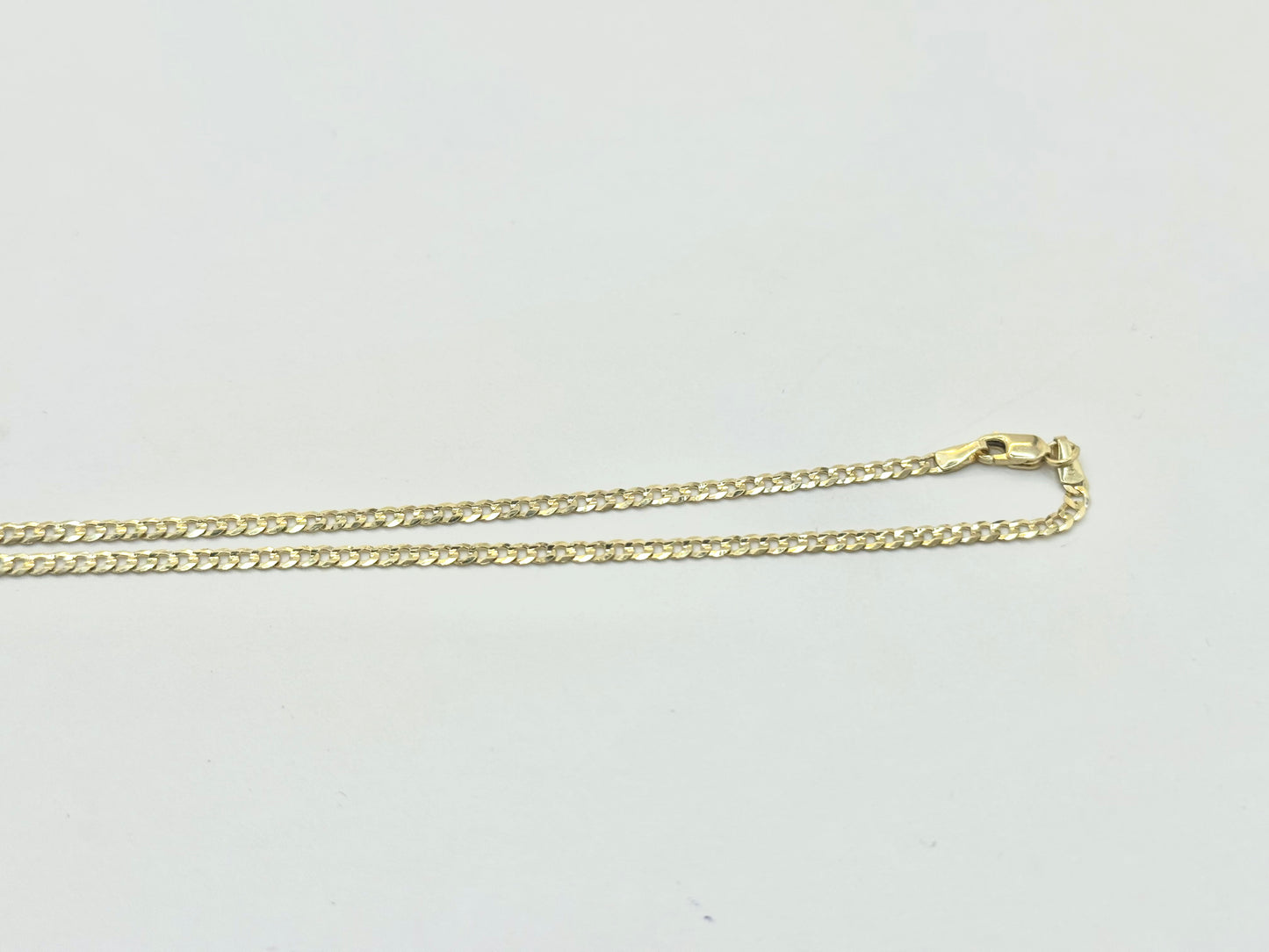 14K Gold Curb Link Necklace – Double Heart Elegance