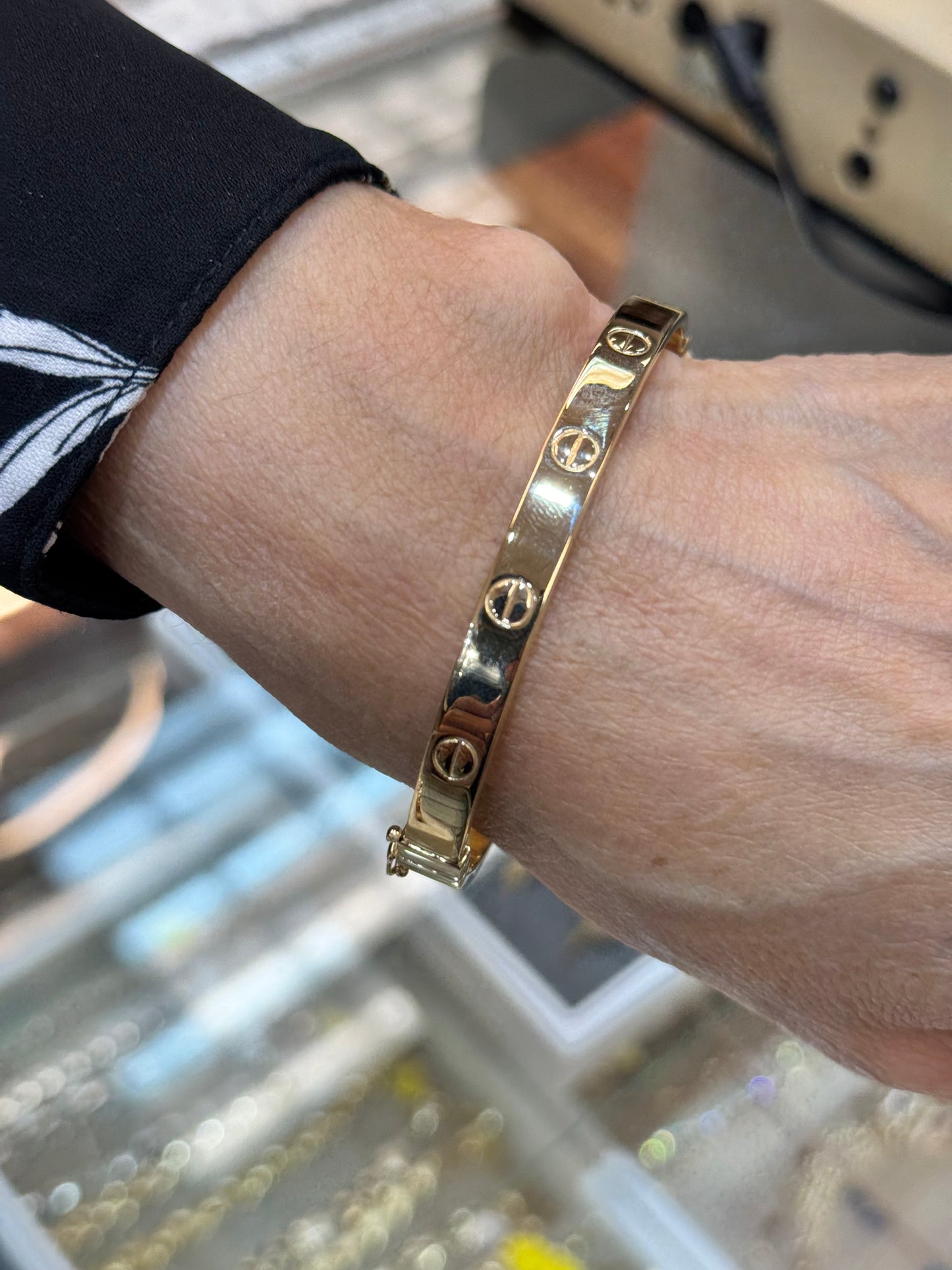 14K Gold Love Bangle Bracelet for women