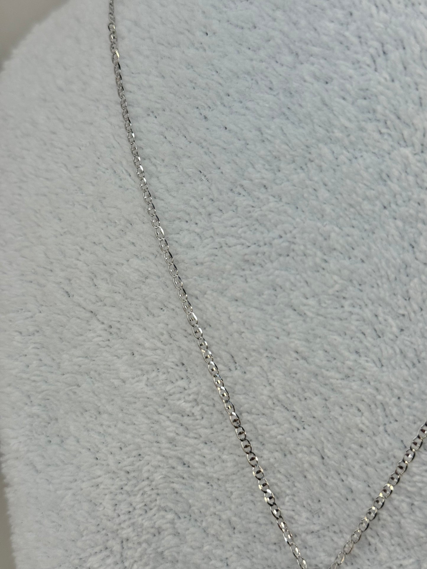 14k white gold 20” inch necklace with double heart pendant