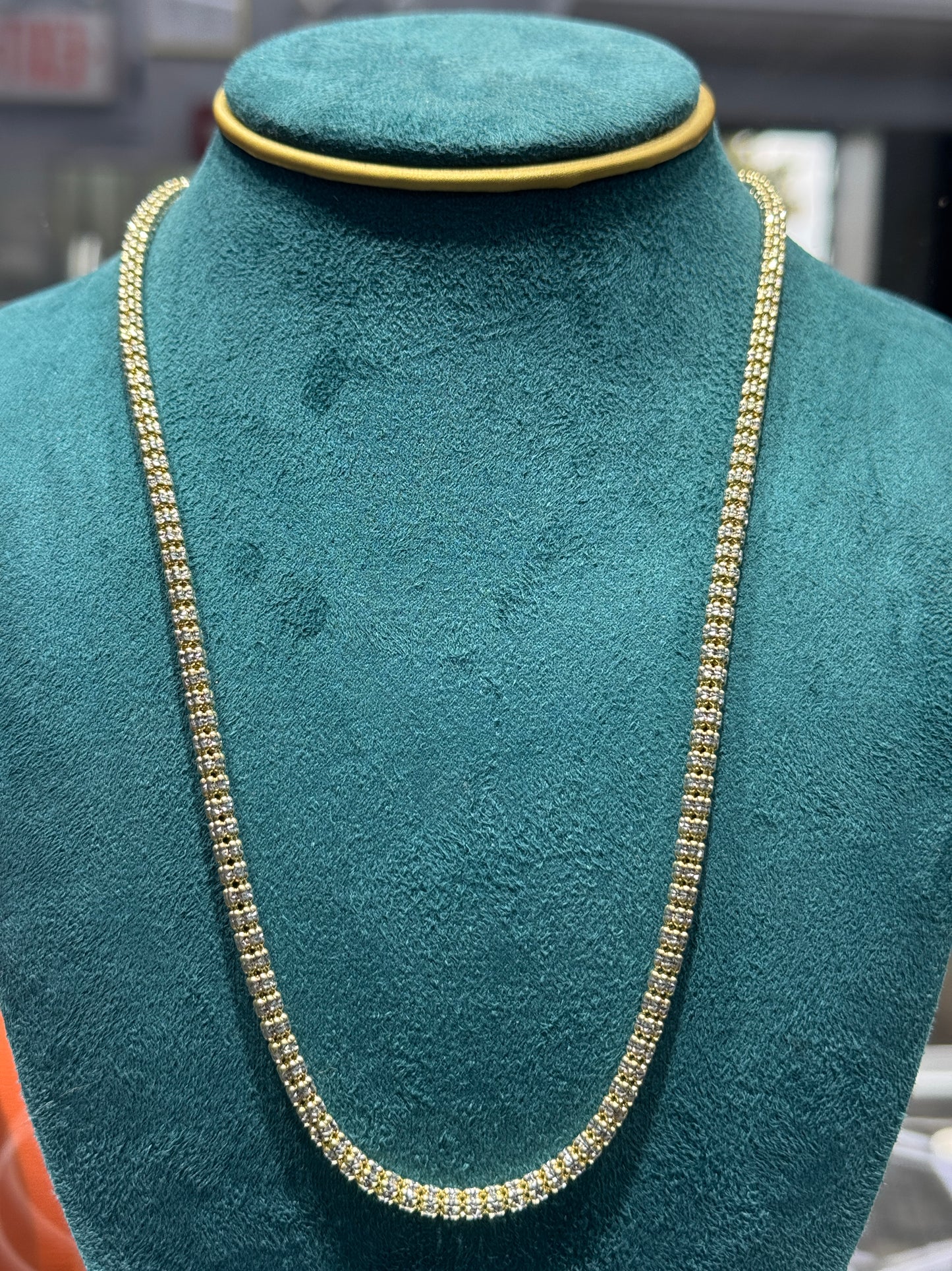 14K Gold Ice Chain – 4mm 22” inch necklace for men