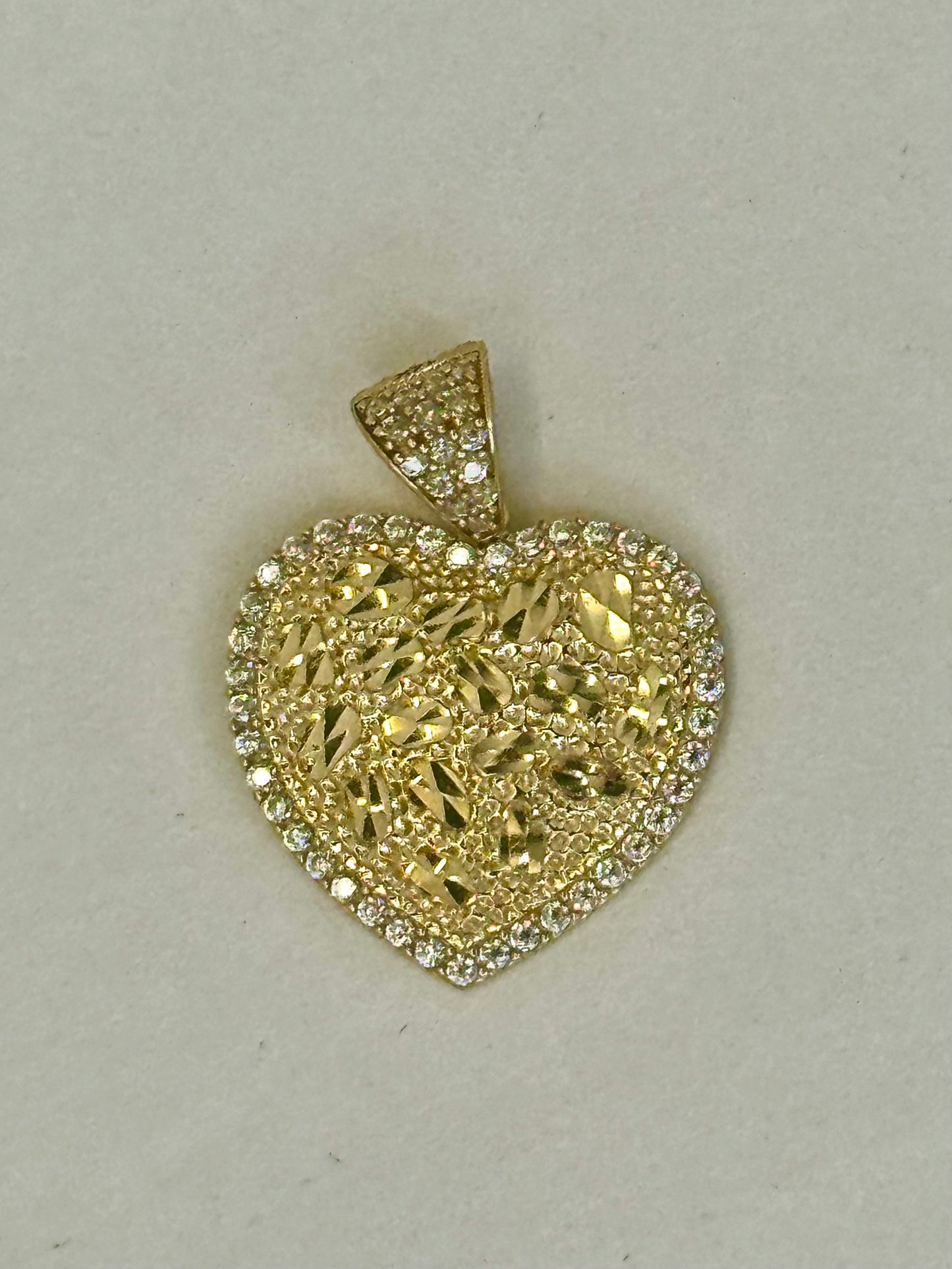 14k Gold Heart pendant with Cubic zirconia