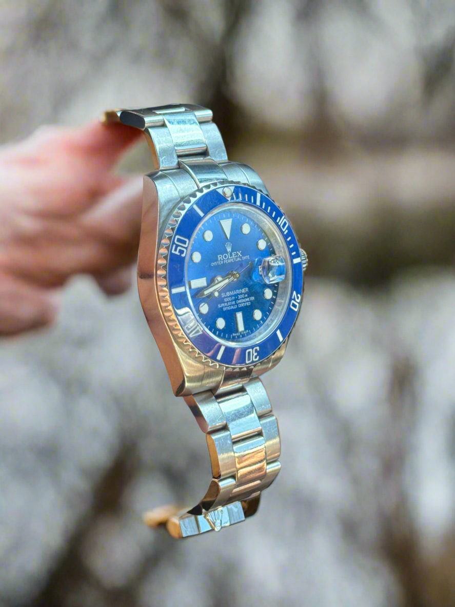 Rolex Stainless Steel Submariner Ceramic Factory Blue Dial 116610