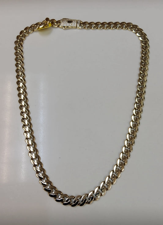 14k Gold Miami Cuban semi solid Link chain