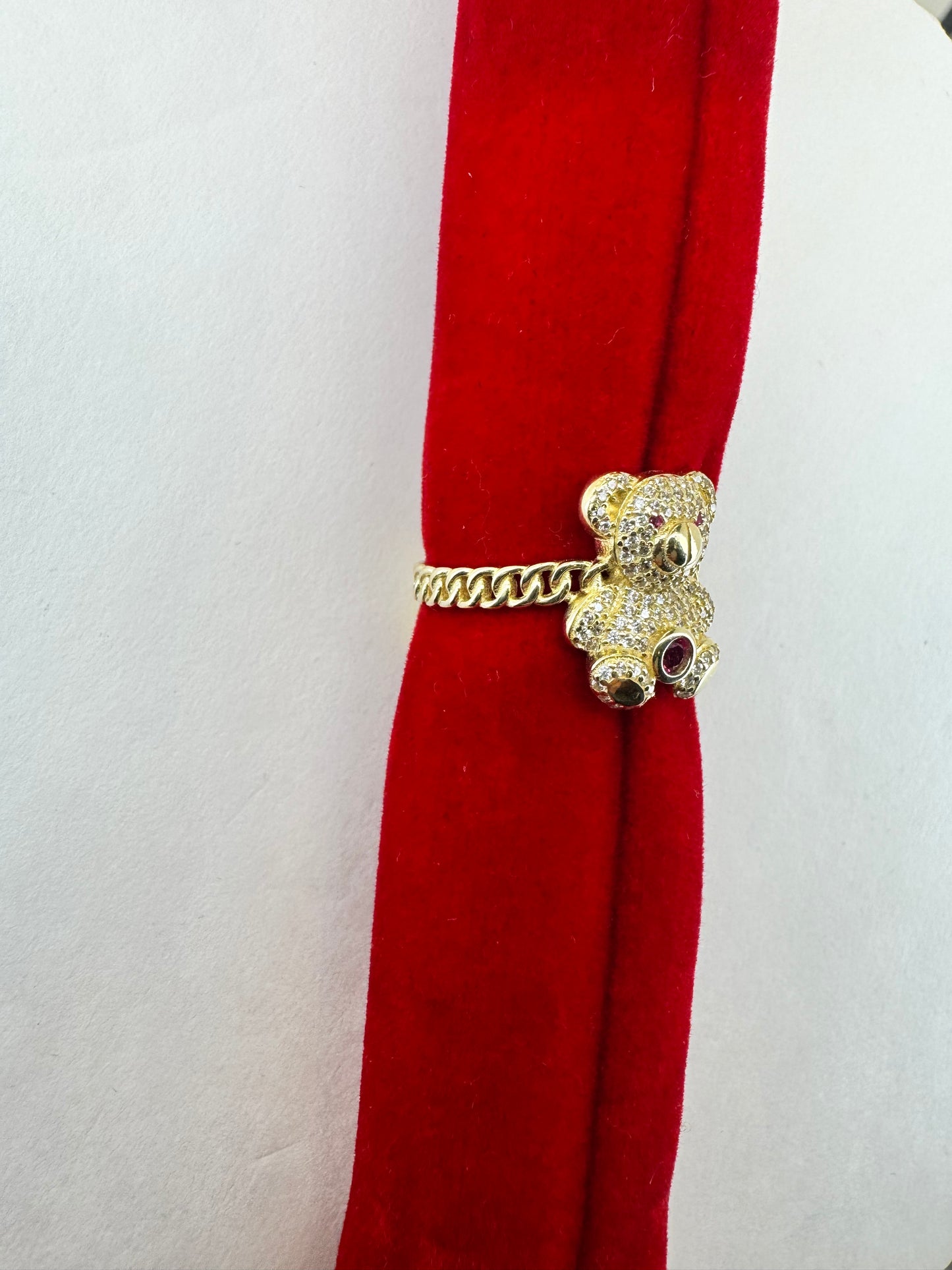 14k Gold Teddy bear Ring