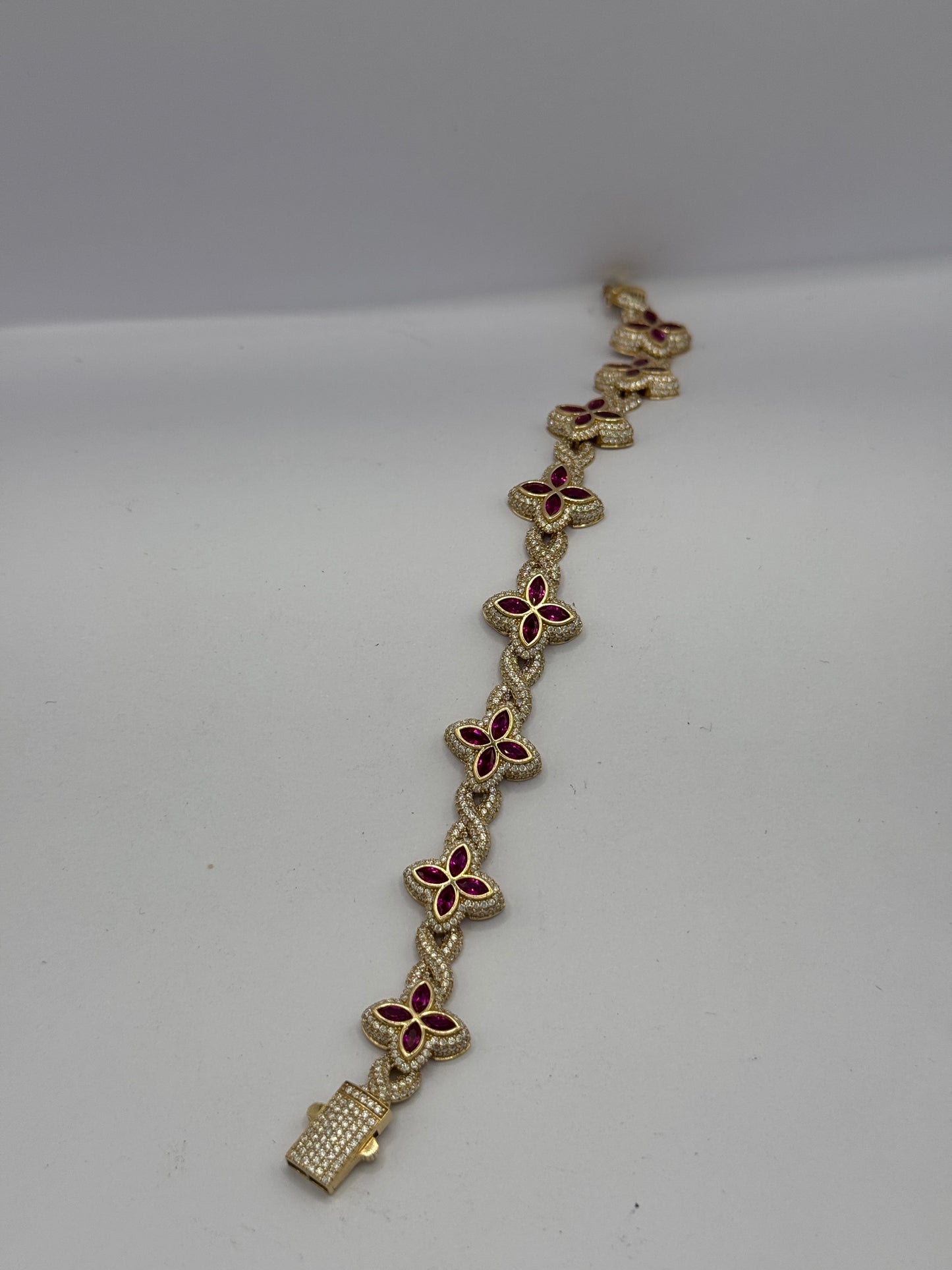 14K Gold Ice Box Flower Bracelet – for women