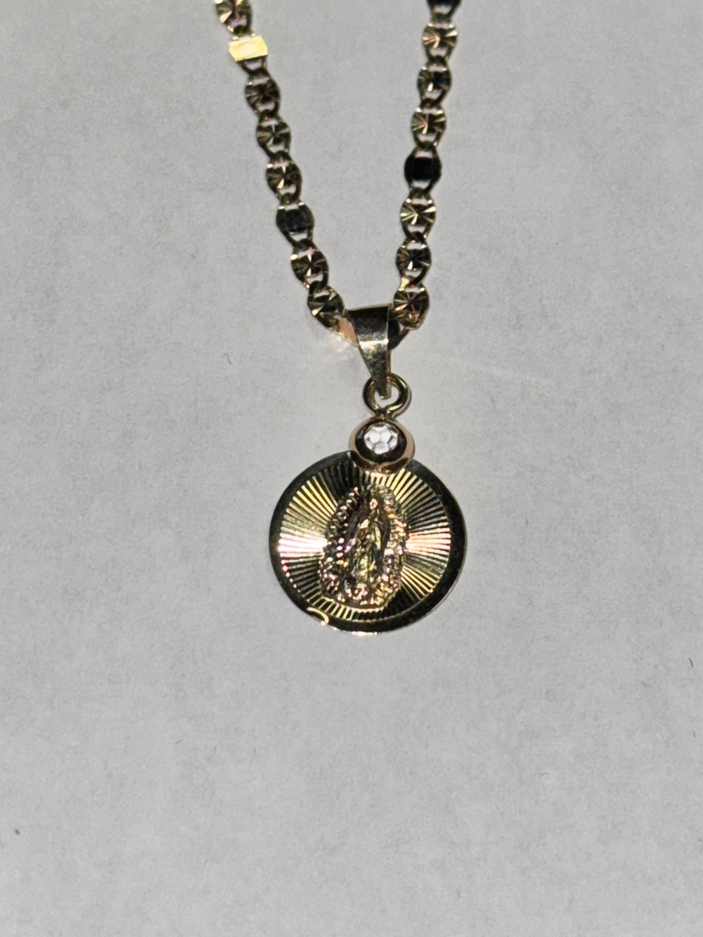 14K Gold 3-Tone Virgin Mary Necklace – A Divine Statement of Faith
