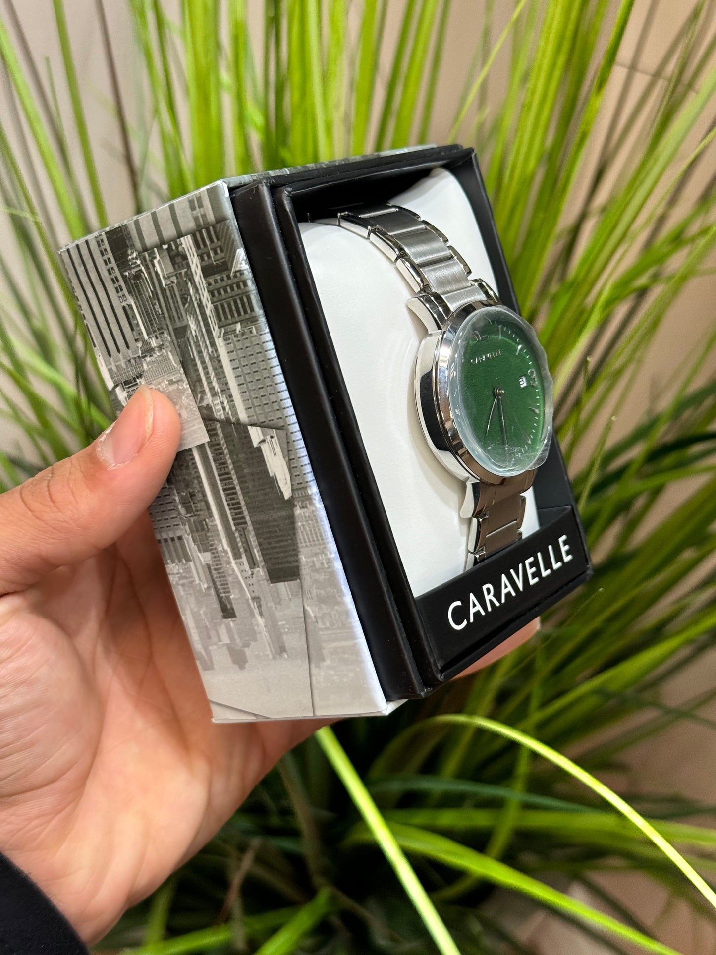 Caravelle Dress Mens Watch Green Dial