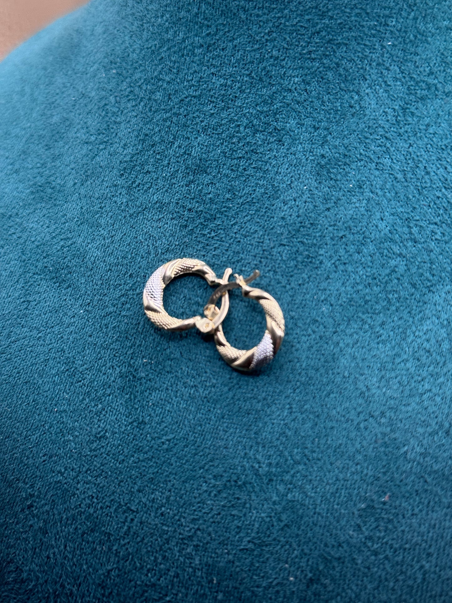 14K Two Tone Gold Hoop Earrings – White & Yellow Gold Hoops for Women, Dainty Everyday Jewelry