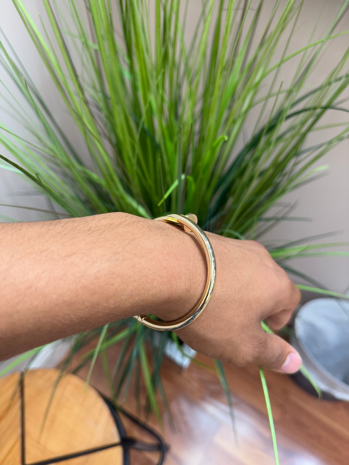14K Gold Bangle nailed Bracelet – Classic for men 8inch