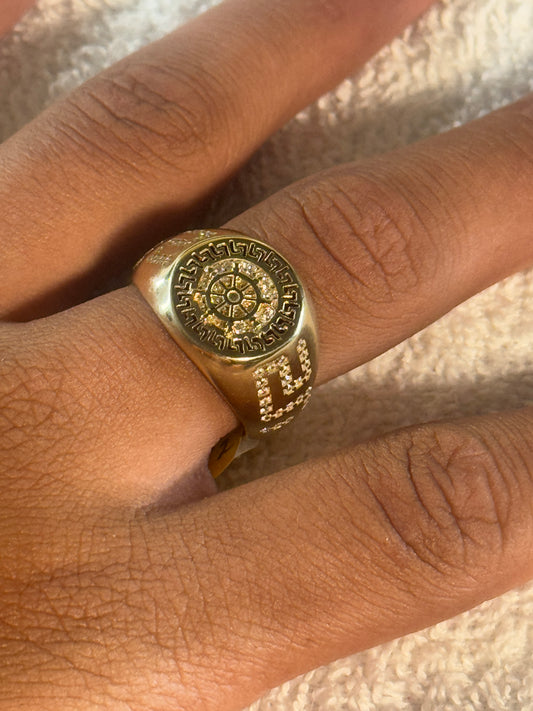 14K Gold Nautical Zircon Ring