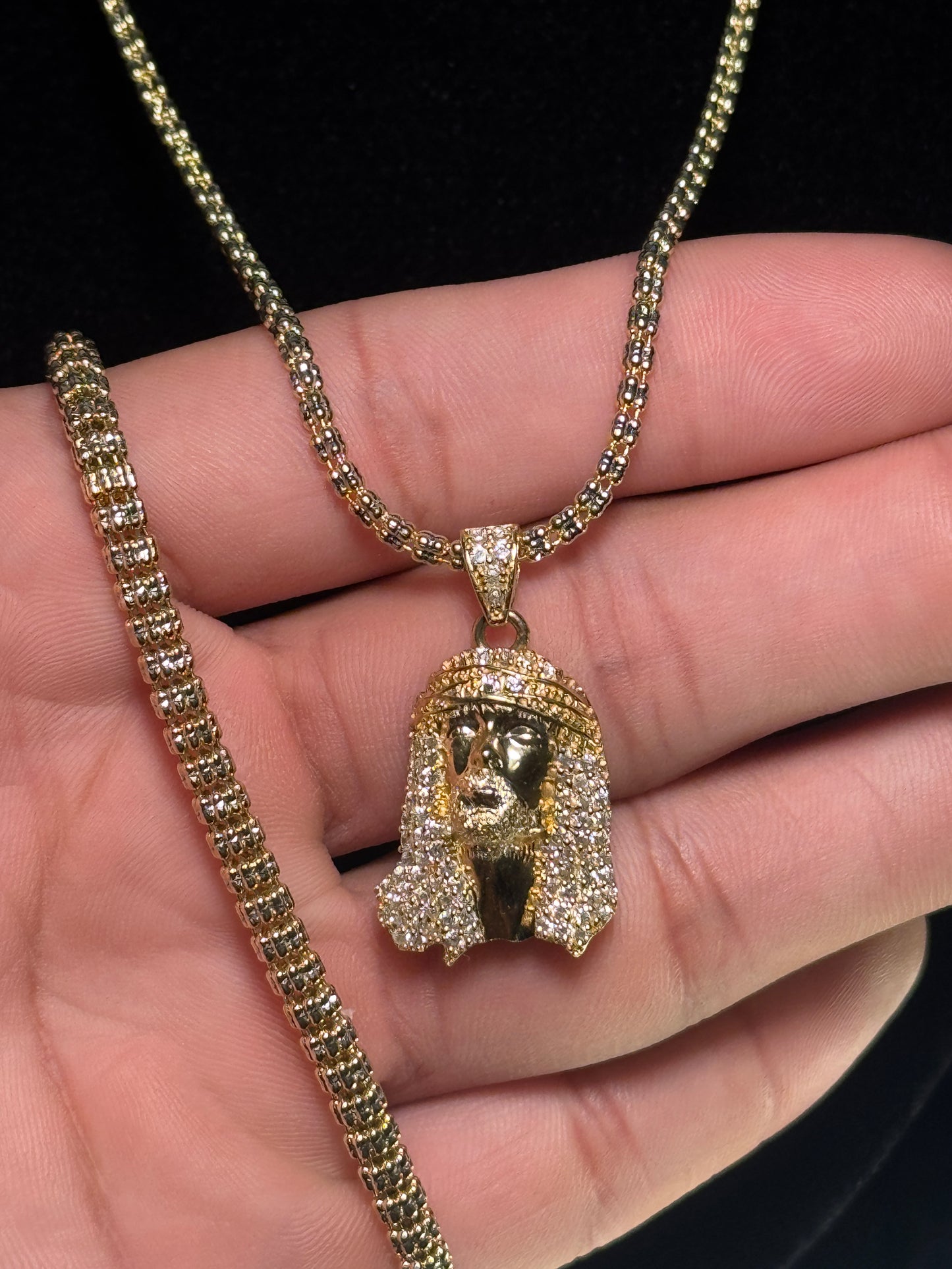 14K Gold Ice Chain & Bracelet Bundle – for men