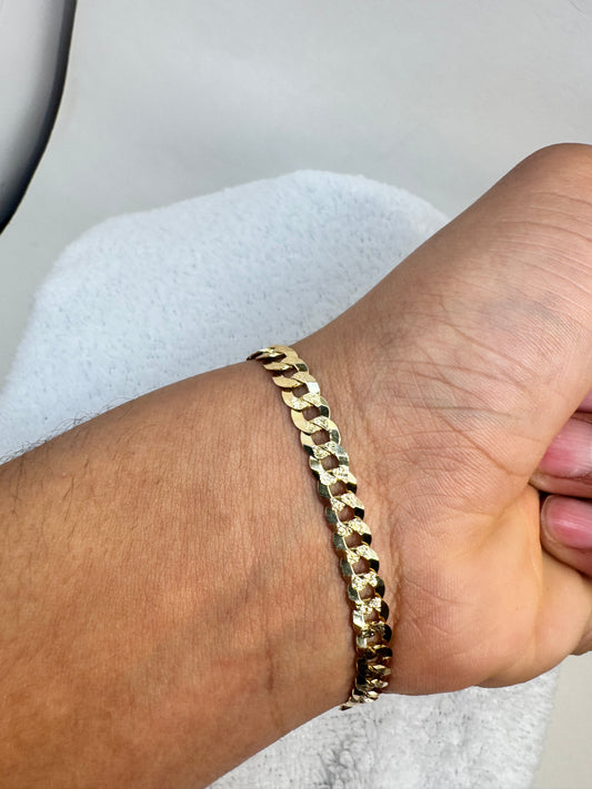 14k Gold Curbed Link bracelet for men