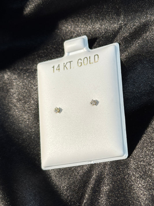 💎 14K Yellow Gold 2.5mm Stud Earrings for women